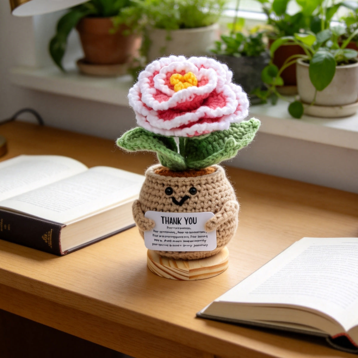 Crochet fait main fleur en pot