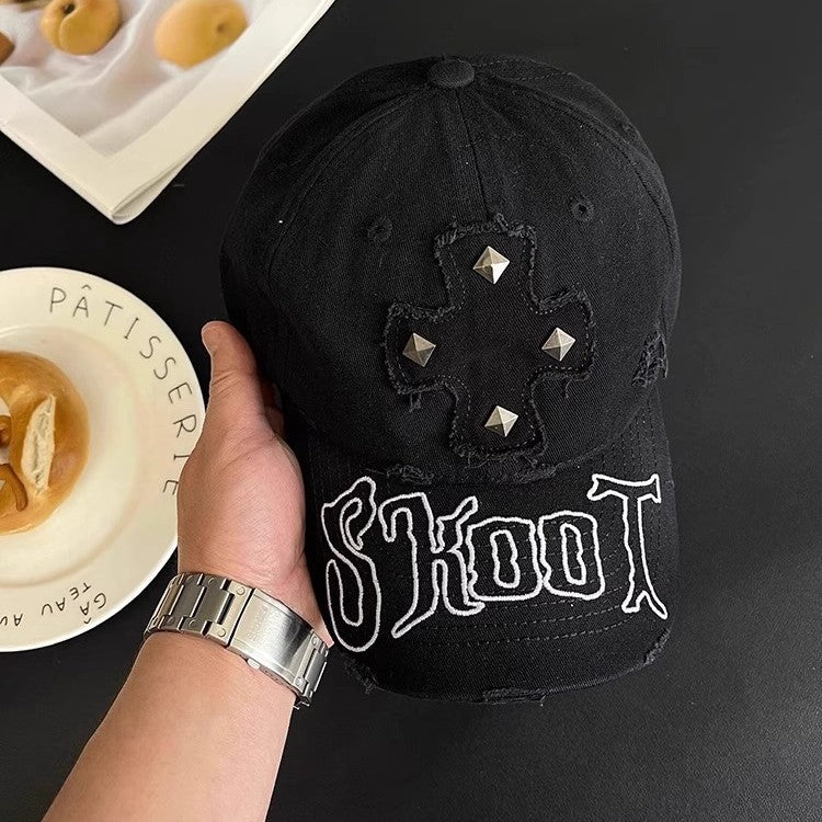 Casquette de base-ball avec rivets vintage et C style coréen