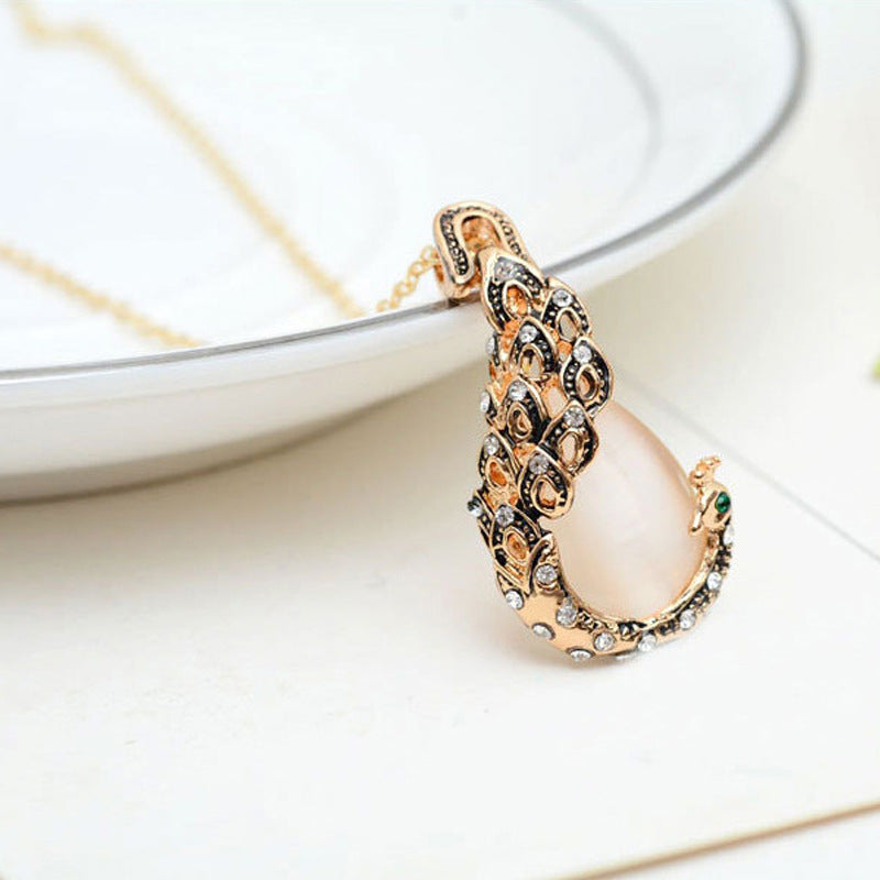 Bijoux de mariée Peacock Gem Collier Boucles d'oreilles