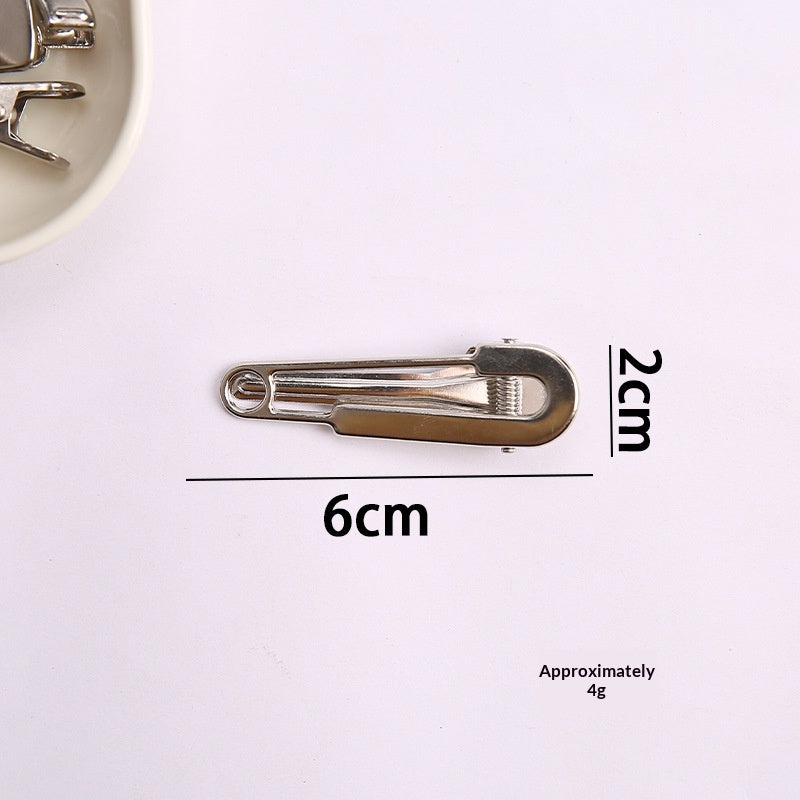 Simple métal argenté cheveux clip style latéral