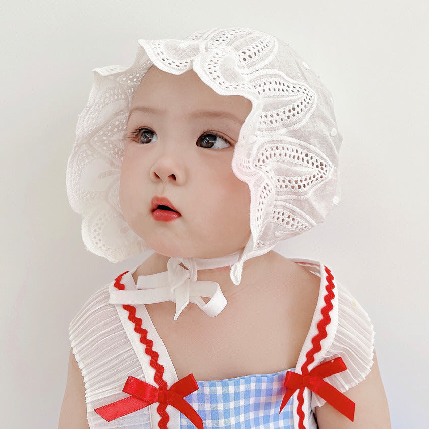 Chapeau de soleil pour bébé brodé en coton pur