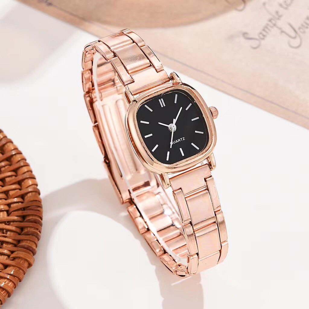 Montre à quartz romaine carrée en alliage pour femmes