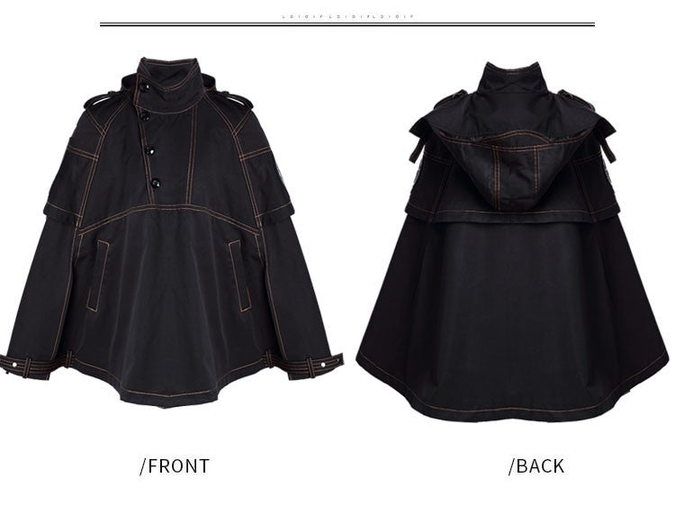 Enfants Léger Poncho Coat Black Cape Jacket Windproof Printemps Âge 3-5Y