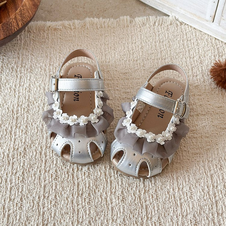 Sandales Baotou avec semelle douce et anti-dérapant chaussures de marche pour bébé