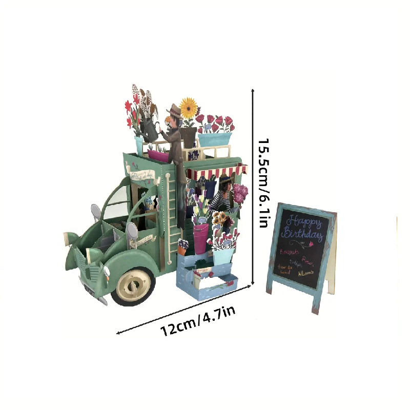 Carte pop-up 3D - Green Van