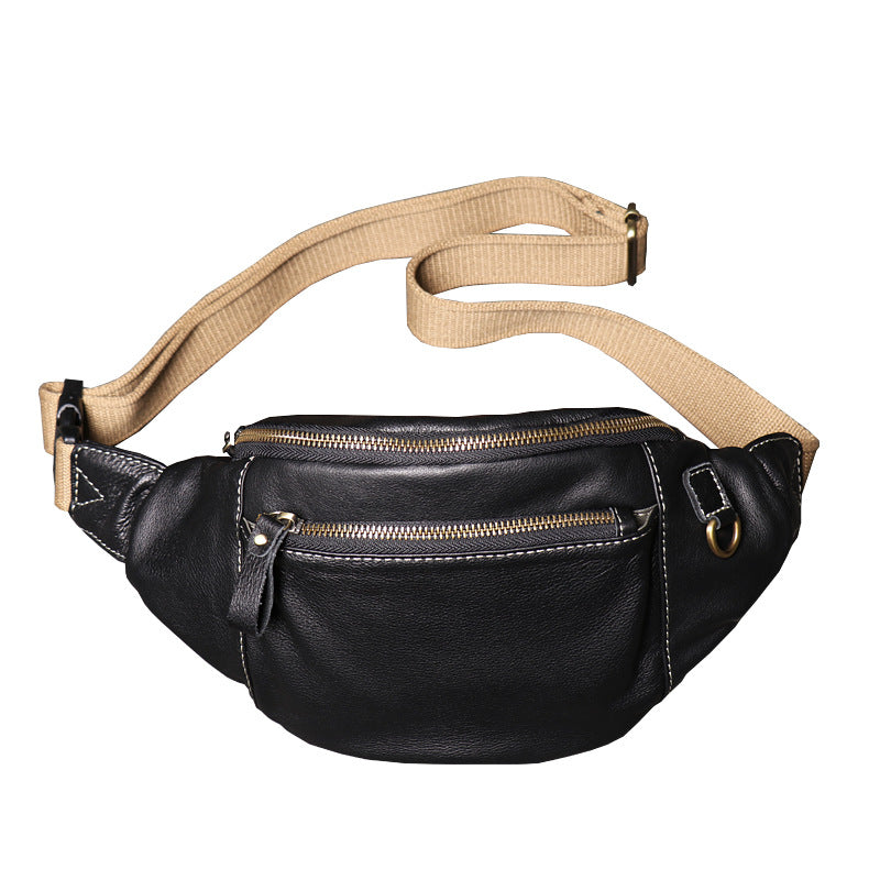 Sac de poitrine homme multifonctionnel de couleur unie
