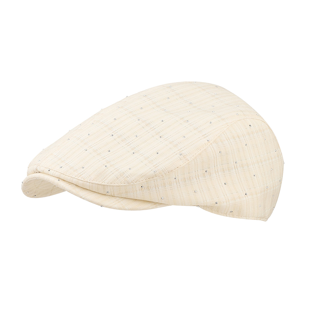 Été léger à paillettes à vérifier Pattern Cap avant avec respirant plissé courte Brim F