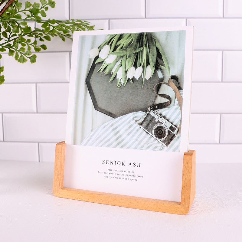 Affichage lumineux U en bois Acrylique rack Photo cadre bureau Calendrier Support de lampe