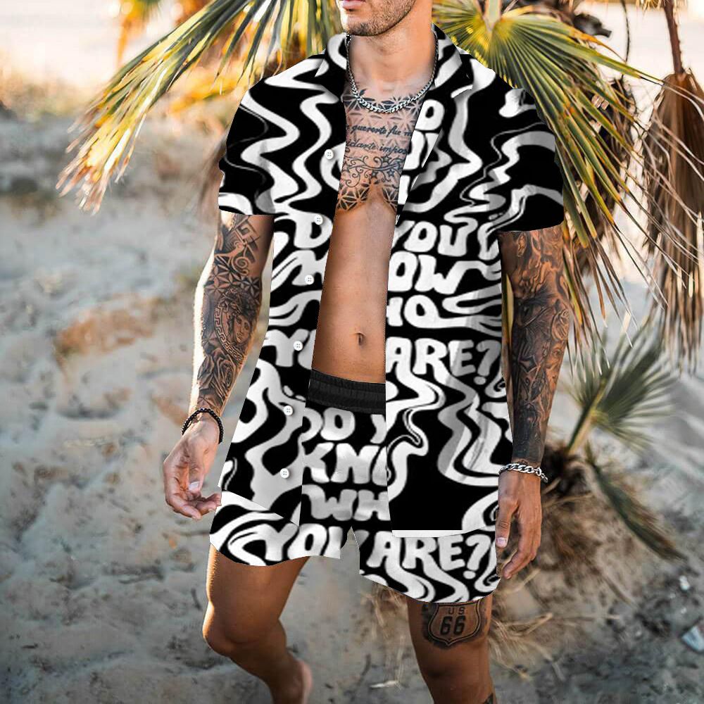 Ensemble de chemise et de shorts pour homme imprimé en 3D