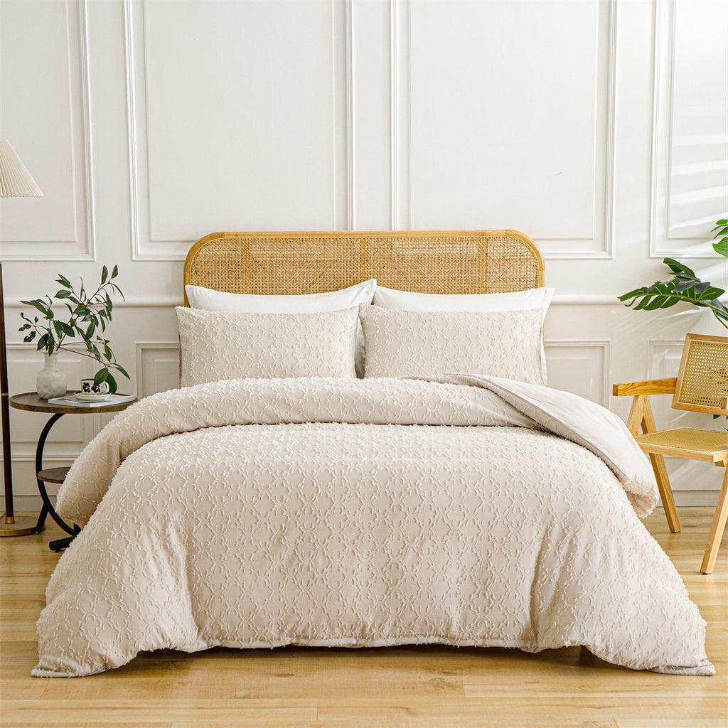 Fournitures européennes et américaines Cut Flower Tufted Plain Quilt Set