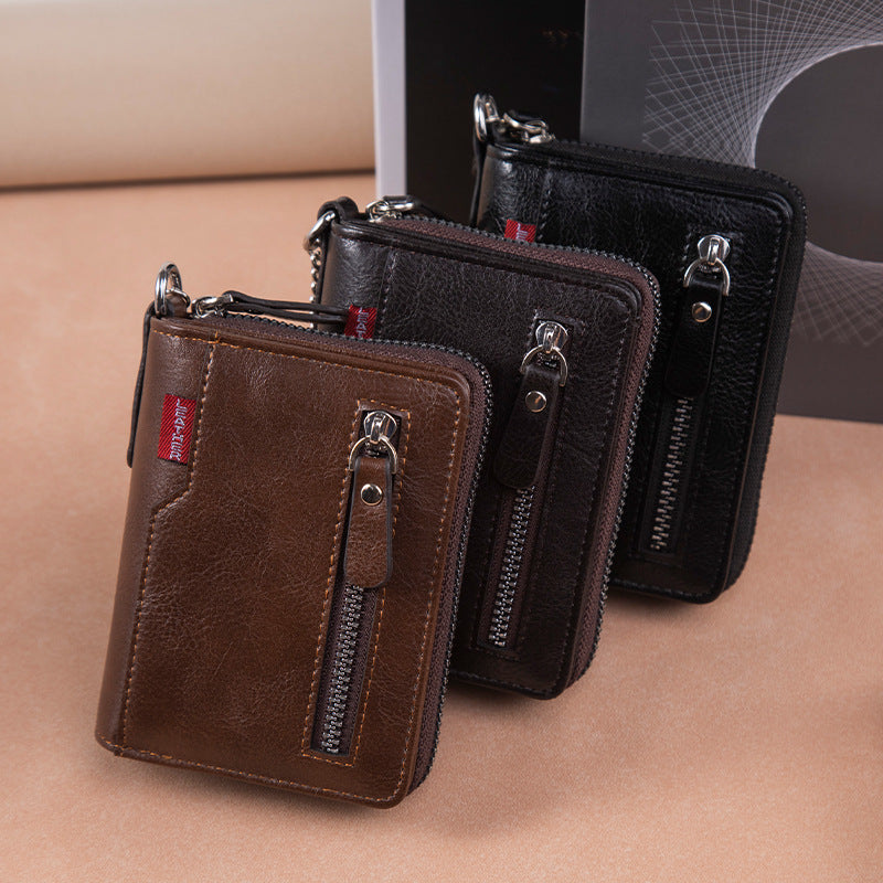 Fentes de cartes multiples Grande capacité deux fois Zipper cash and Card Versatile Bag