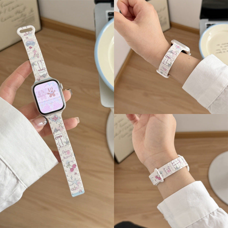 Bracelet de montre magnétique en silicone illustré