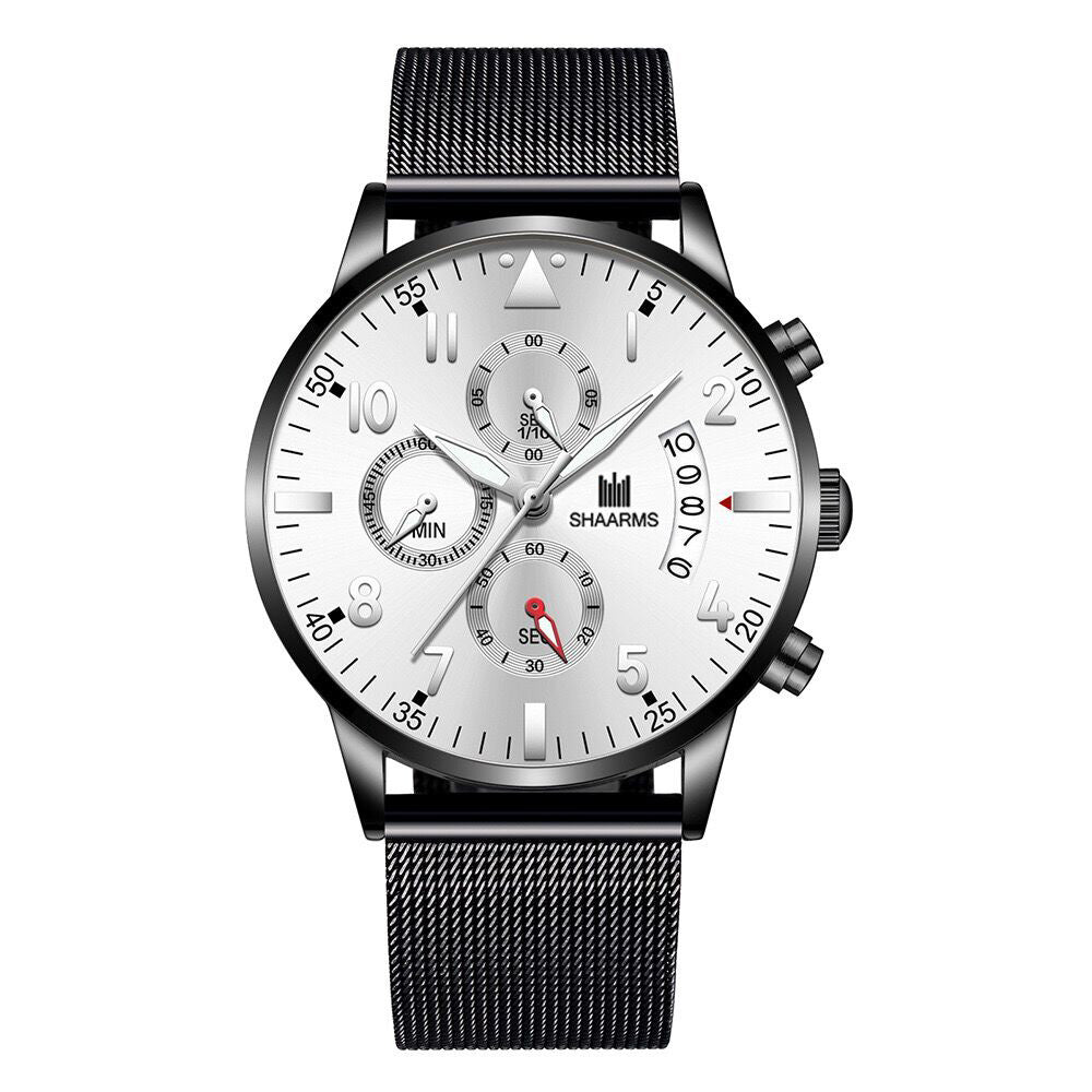 Concept Men's Mesh Strap Calendrier Montres Quartz