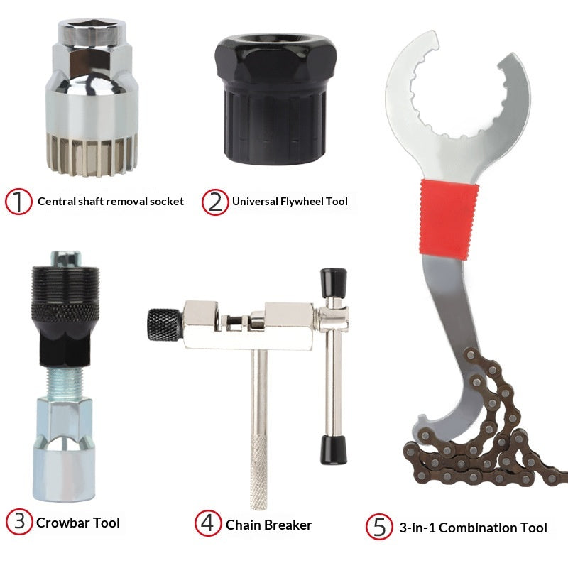 Jeu d'outils de réparation de clé de suppression de roue libre et de support de fond de vélo