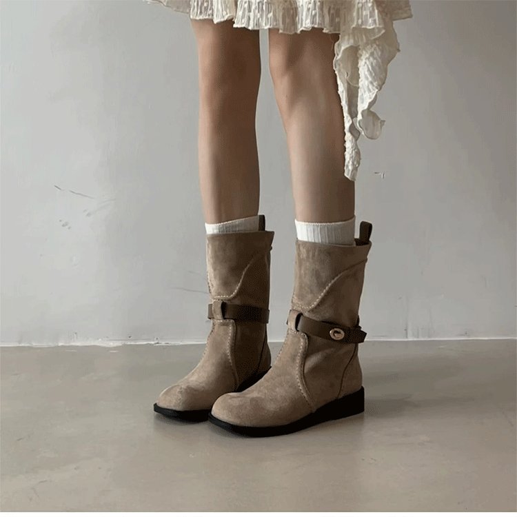 Bottes françaises vintage Suede Western Ankle