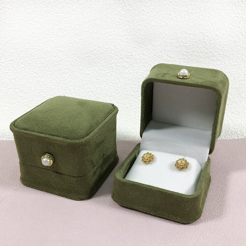 Fashion Flannel Étanche boîte à bijoux Pearl Buckle