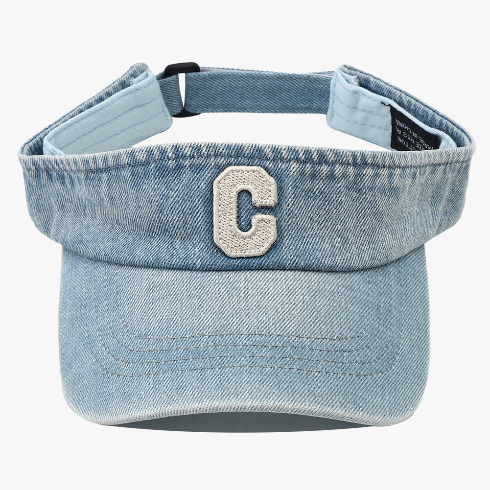 Broderie lavée simple Lettre tridimensionnelle C Chapeau rond pour usage extérieur