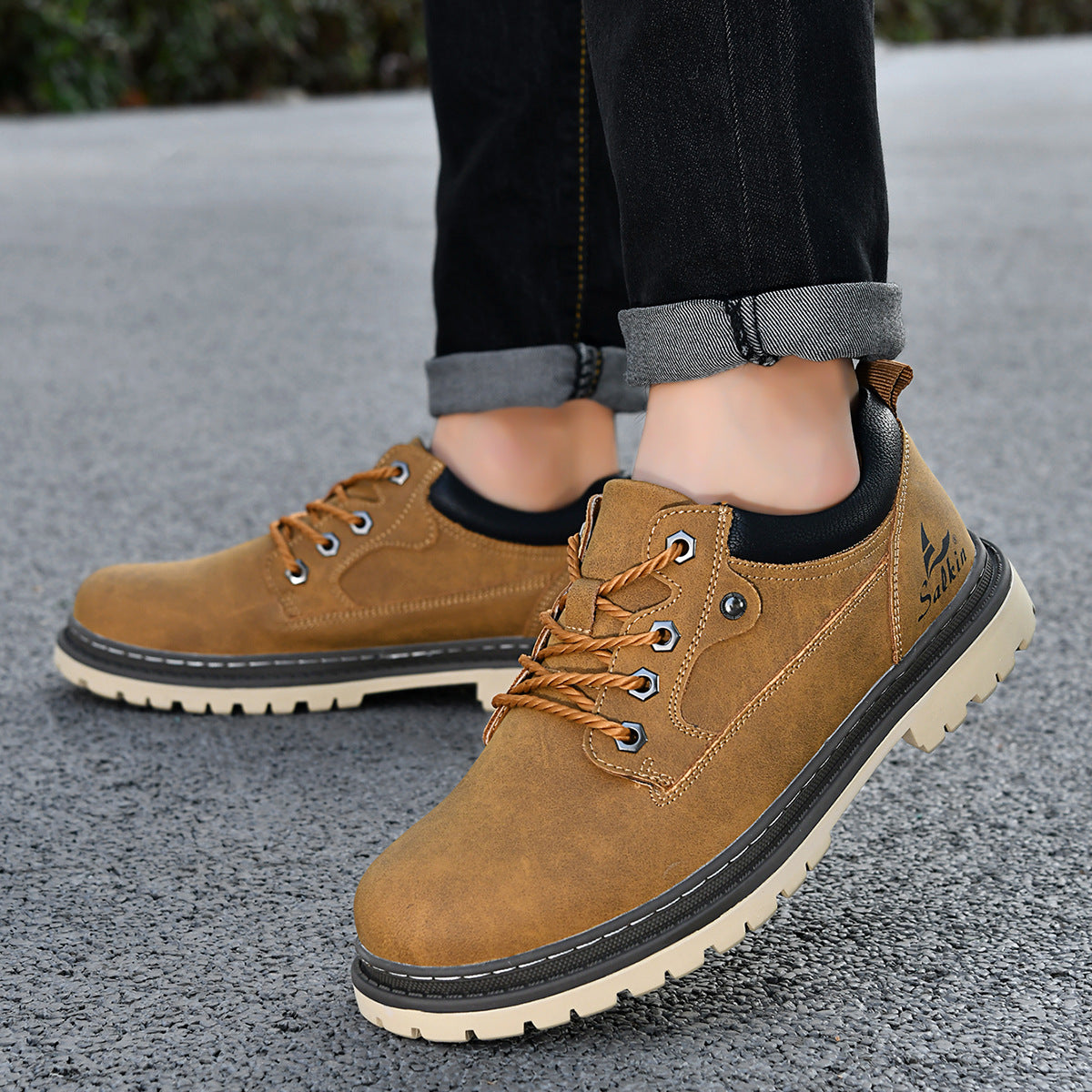 Bottes de travail de style britannique pour hommes tendance