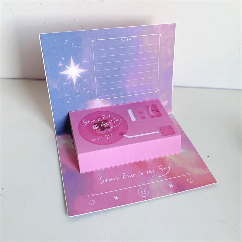 Phonograph cadeau d'anniversaire Cartes de voeux stéréoscopiques créatives