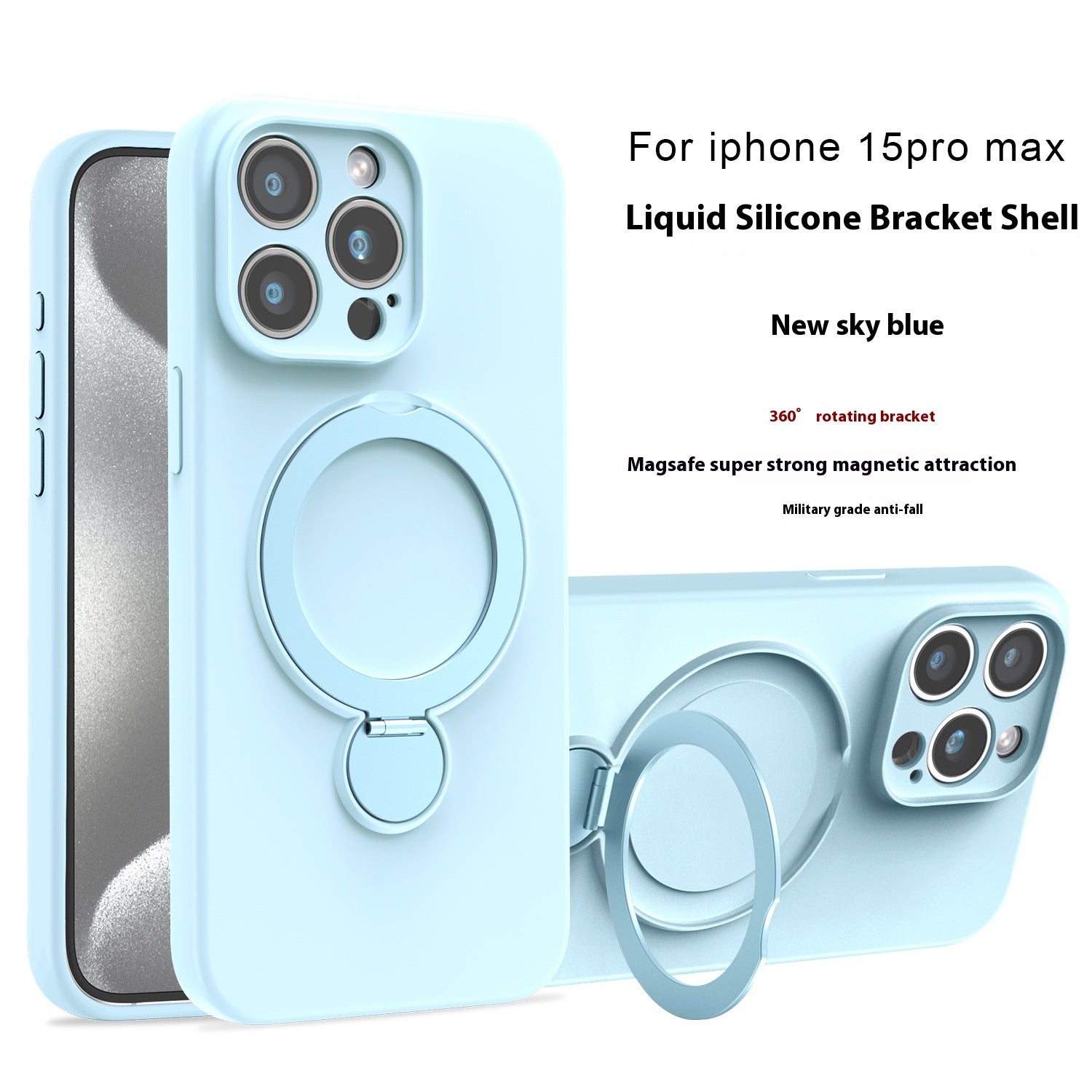 Boîtier de téléphone magnétique en silicone liquide applicable anti-chute
