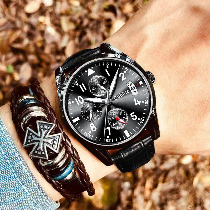Entièrement automatique Quartz Lumineux Imperméable Digital montre homme à six mains