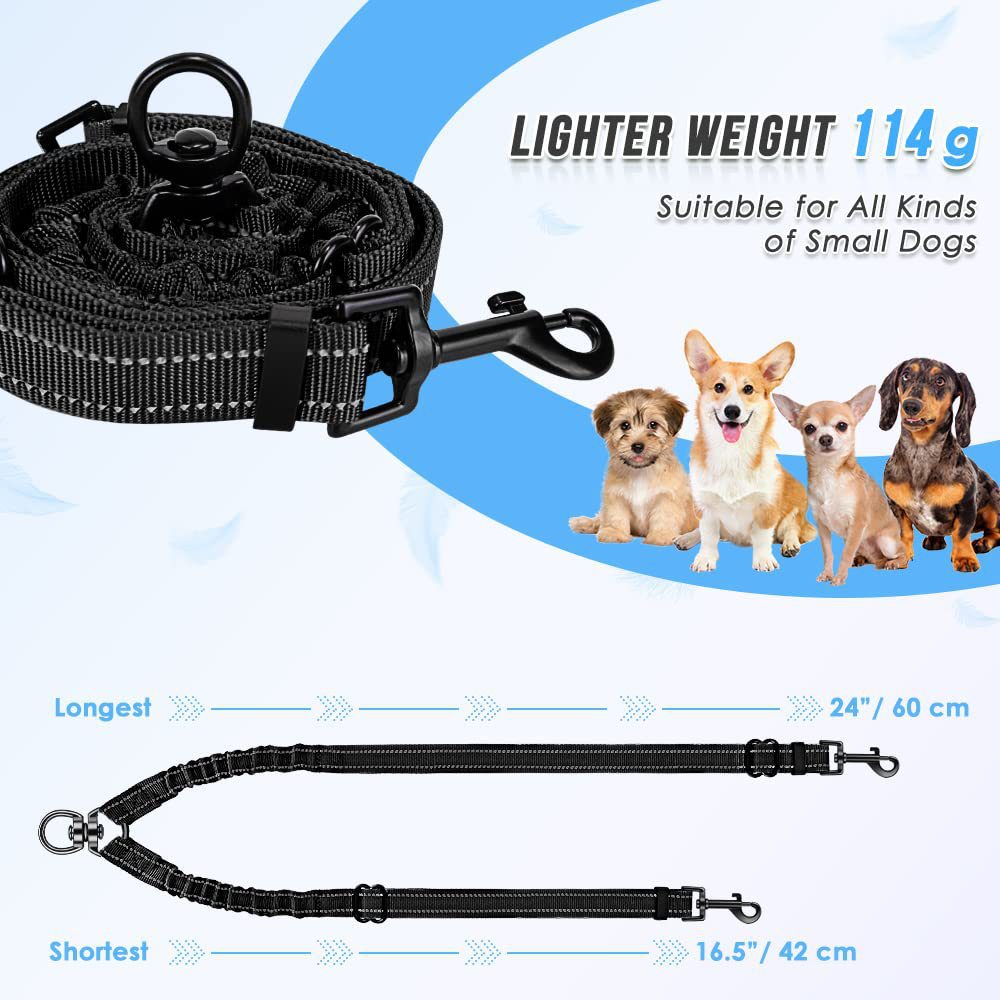 Produit Ceinture de traction réfléchissante tournante 360 pour chien double frontière Amazon