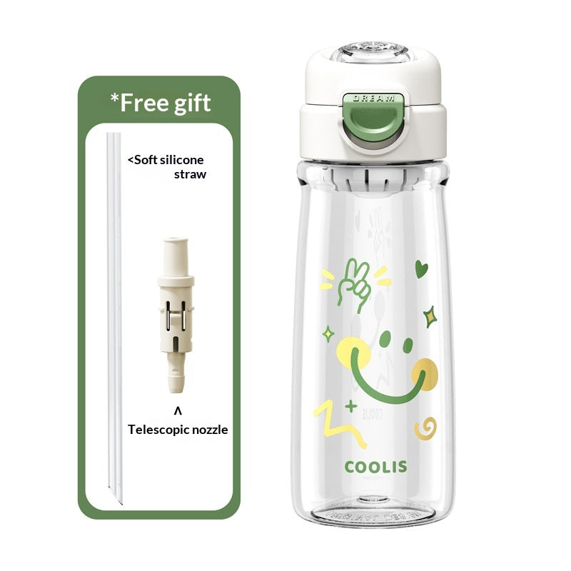 Bouteille d'eau de sport personnalisée Graffiti Outdoor Portable Straw Cup