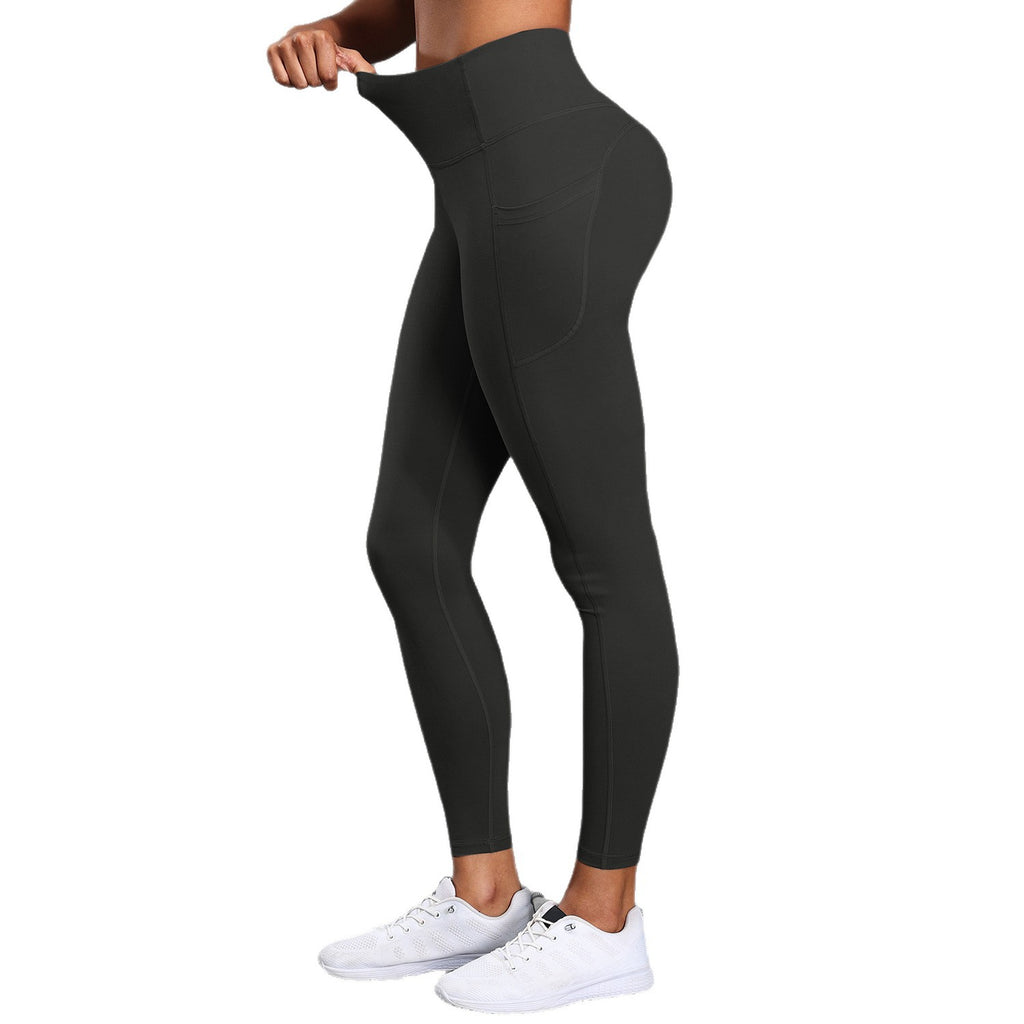 Pantalon de course et pantalons de yoga en side-pocket de couleur solide