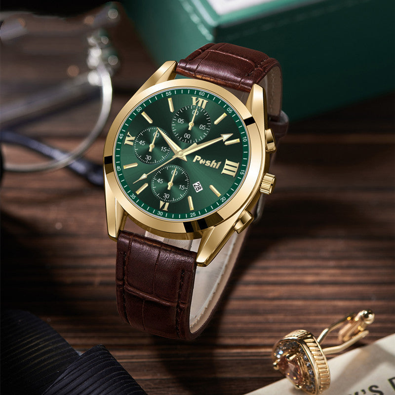 Montre Quartz Montre haute de gamme en cuir véritable montre imperméable pour hommes
