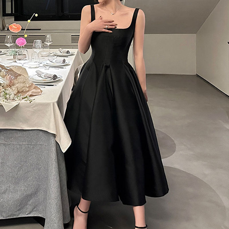 Robe de camisole sans manches de style français - Robe courte d'été Slim Fit pour femme