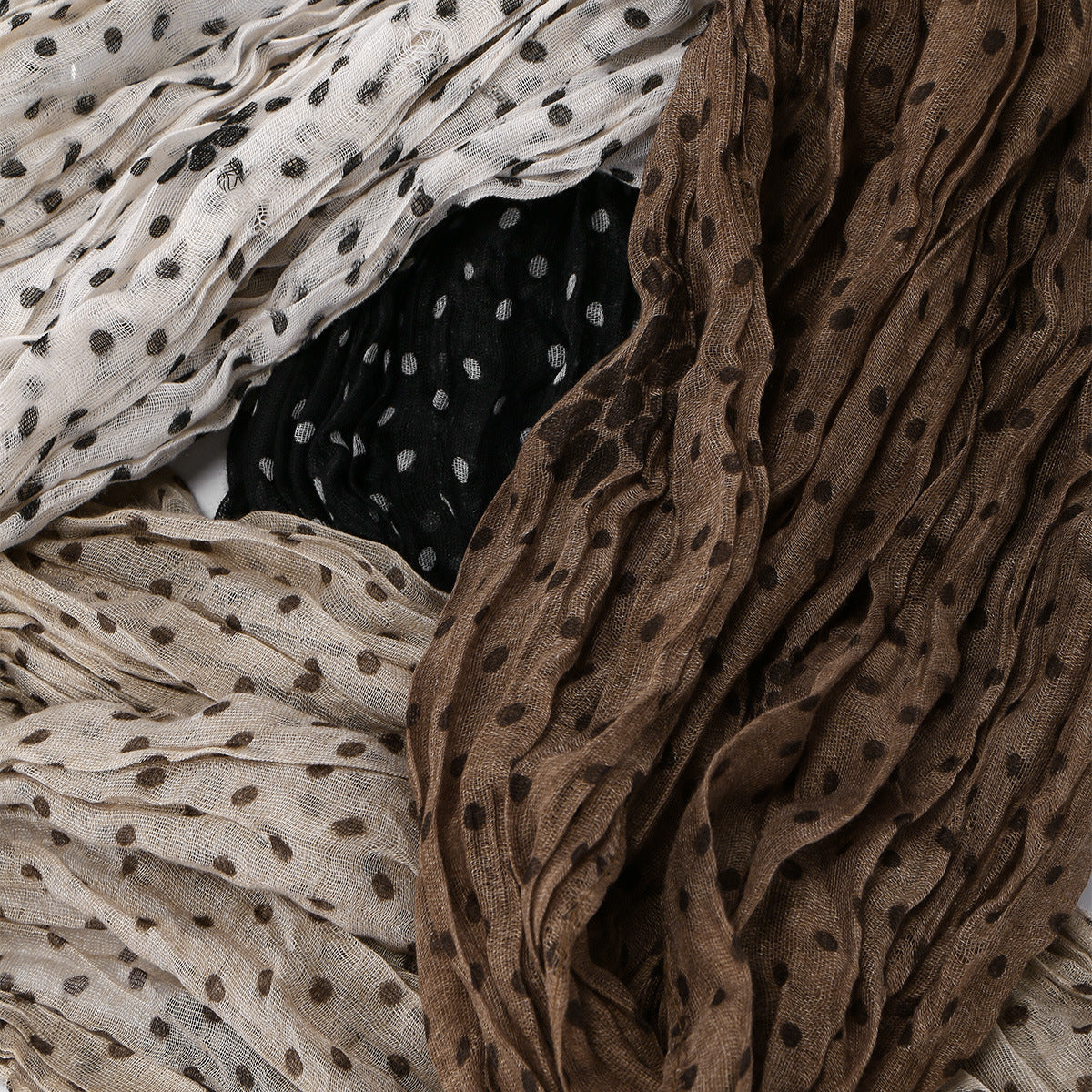 Twisted-pattern coton-lin longue écharpe femmes Vêtements de dessus Châl