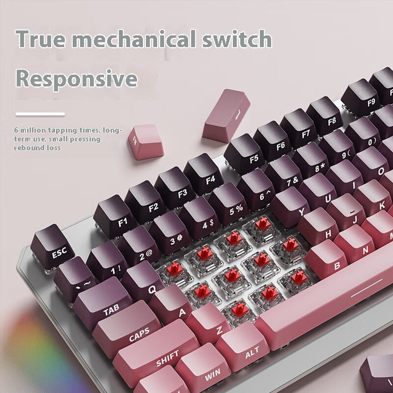 Clavier mécanique 87 Key Wired E-sports Jeu Belle gravure latérale Bureau informatique