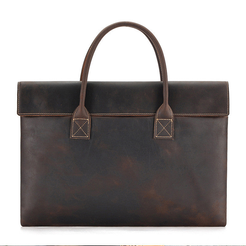 Crazy Horse cuir homme sac à main mince et portable