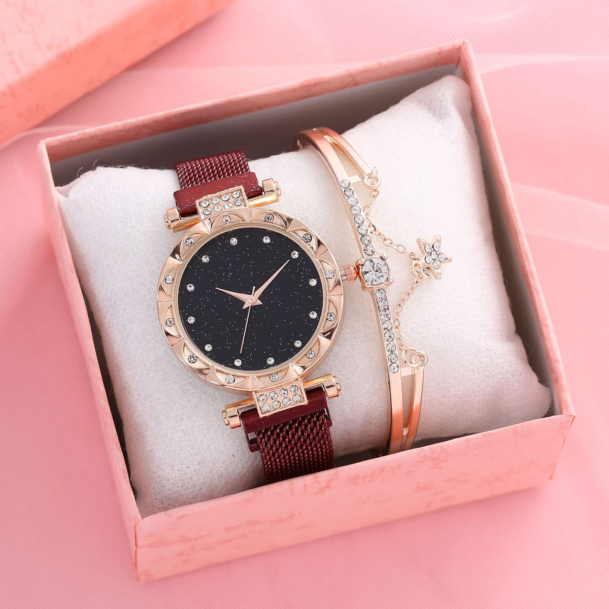Ensemble de bracelets magnétiques pour femmes Montre à quartz