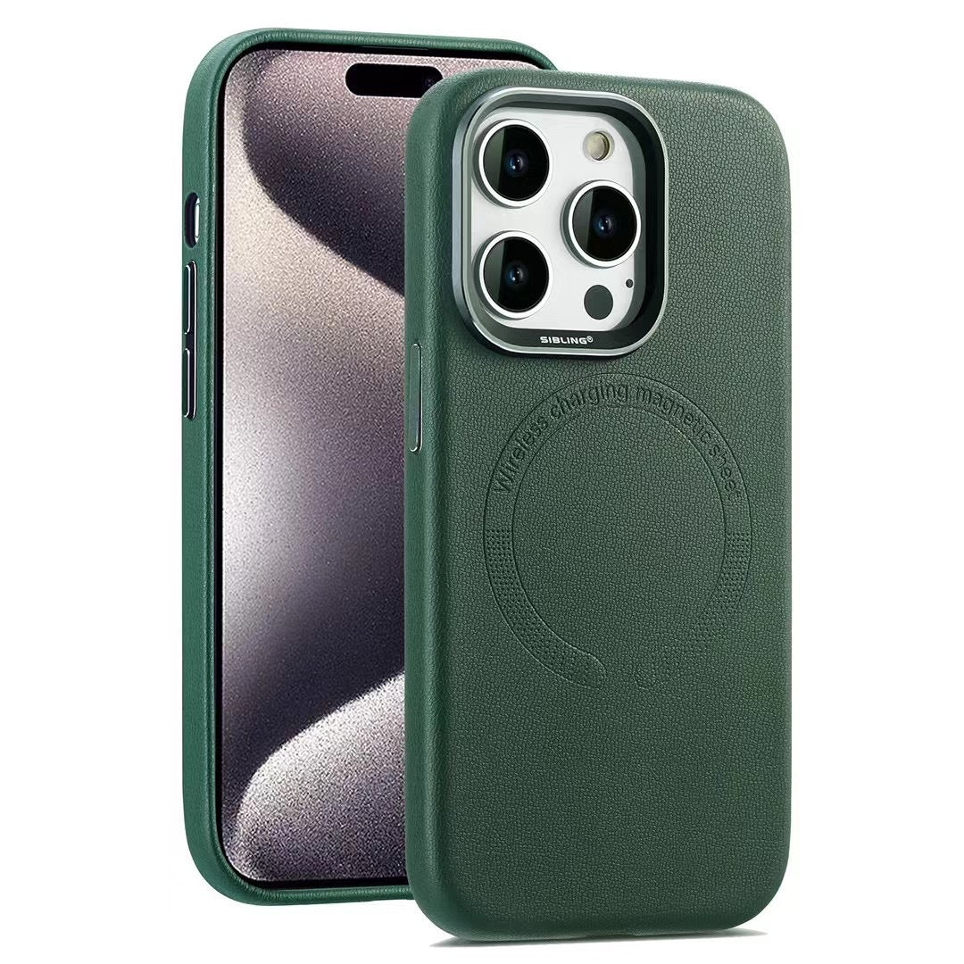 Cas de téléphone magnétique en cuir d'affaires