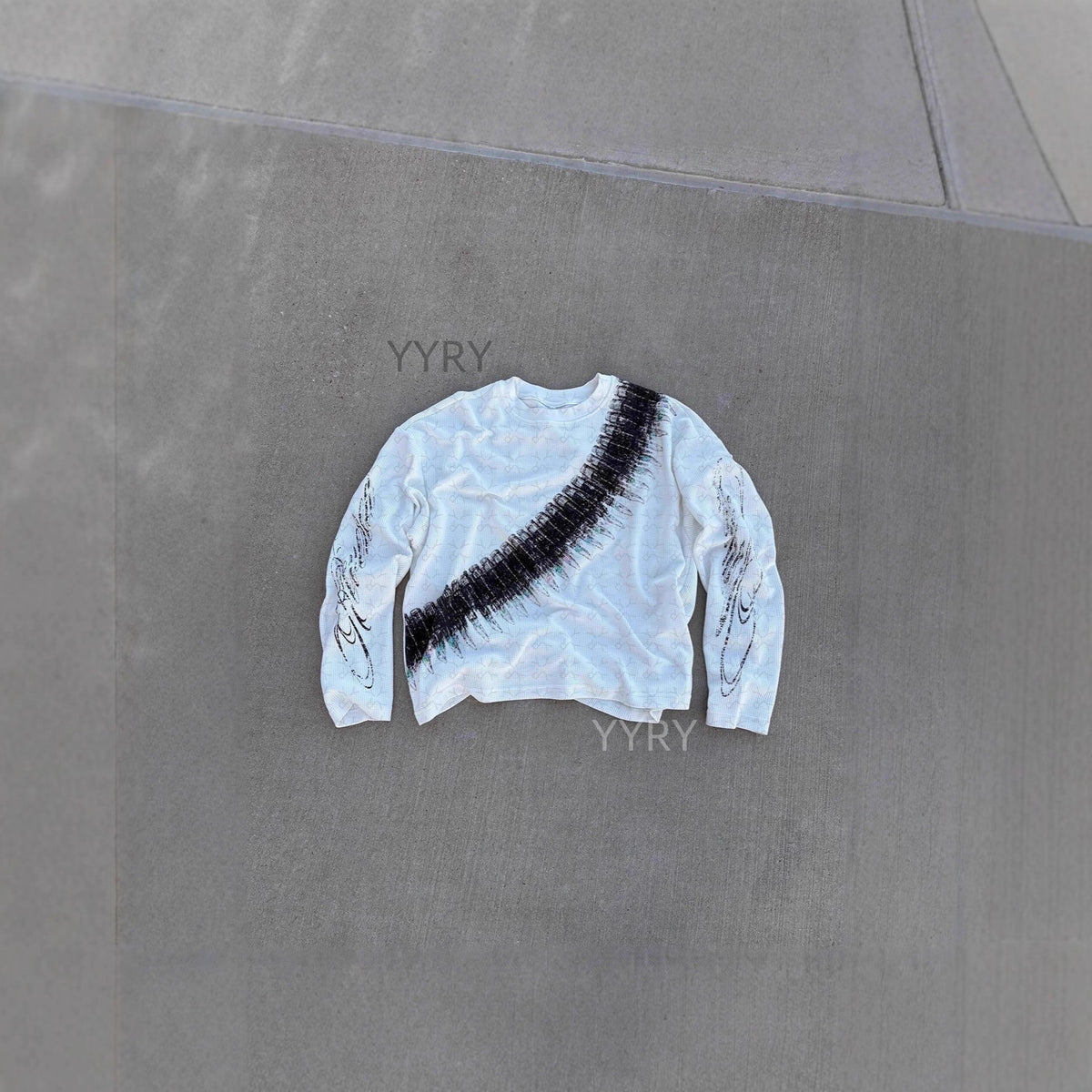 Sweat-shirt col rond imprimé avec manches longues