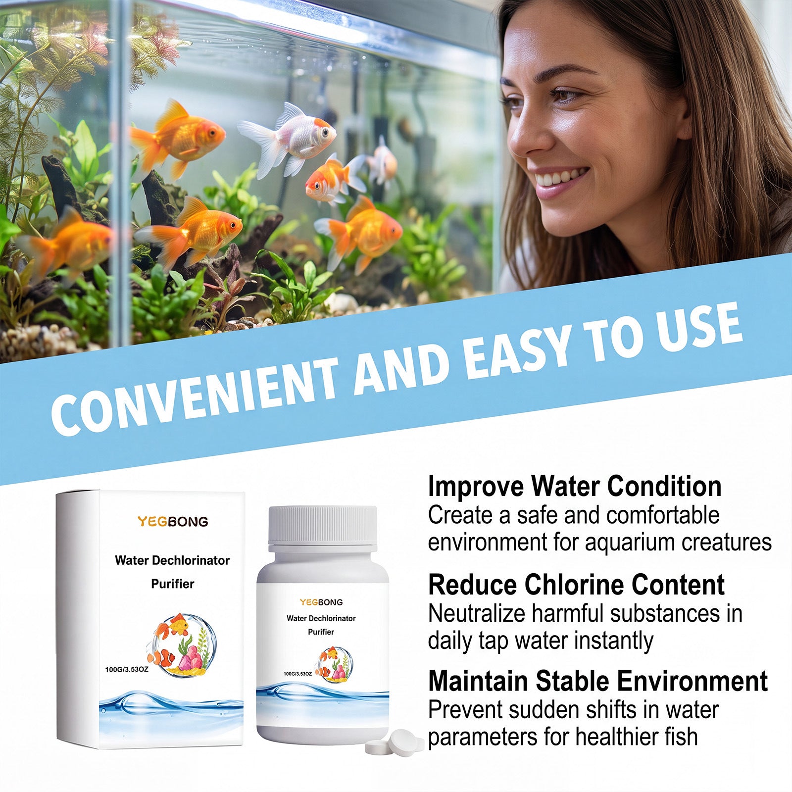 Nettoyeur quotidien de réservoir de poisson pour l'eau claire et propre dans le poisson