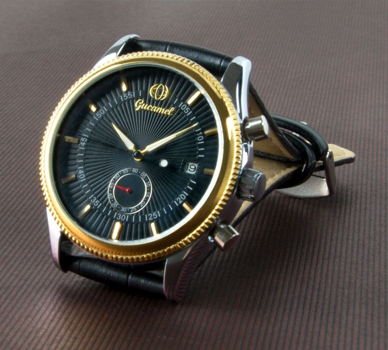 Mécanique en acier d'affaires montre hommes