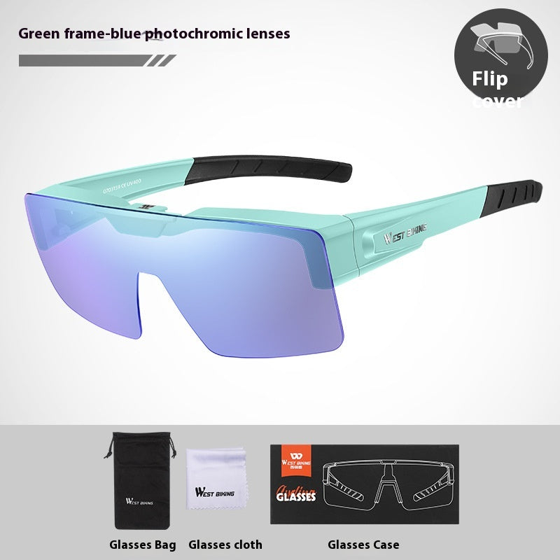 Lunettes de vélo Couleur colorée Flip Couleur Changer les lunettes