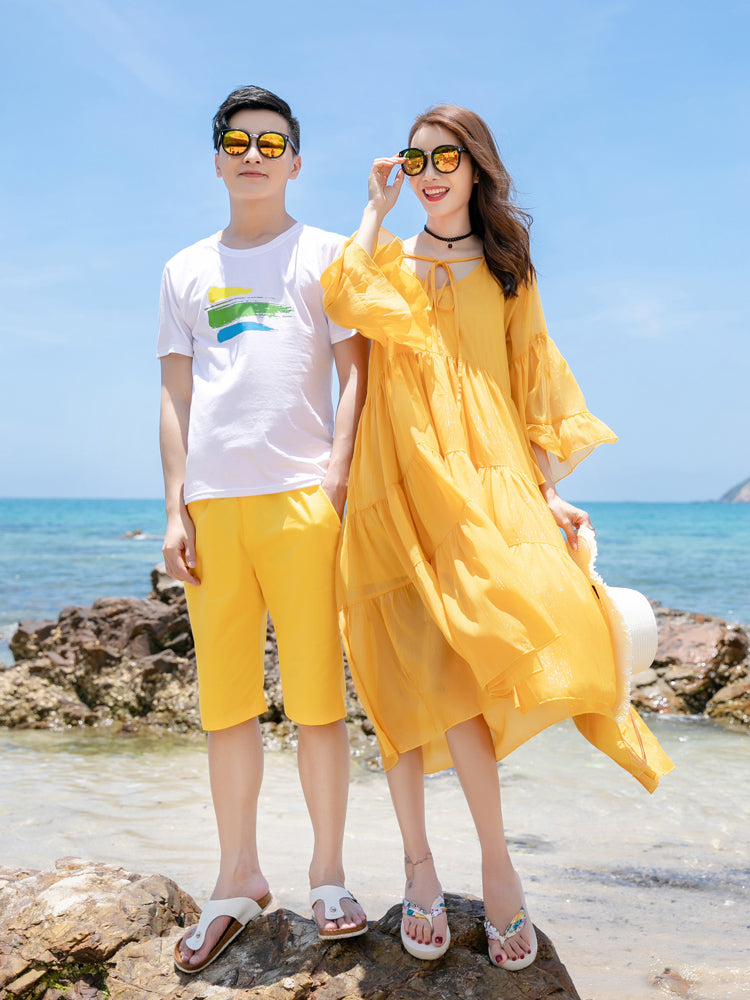 Parent-enfant Culottes été une famille de trois quatre vacances au bord de la mer Photo Loose Beach Dre