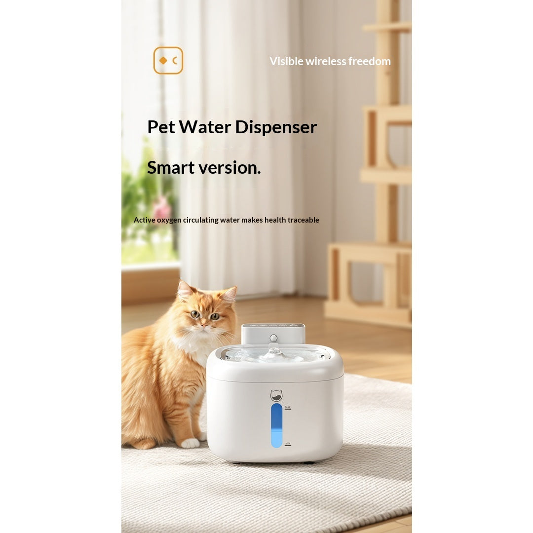 Fontaine d'eau pour animaux de compagnie filtrée sans fil intelligente