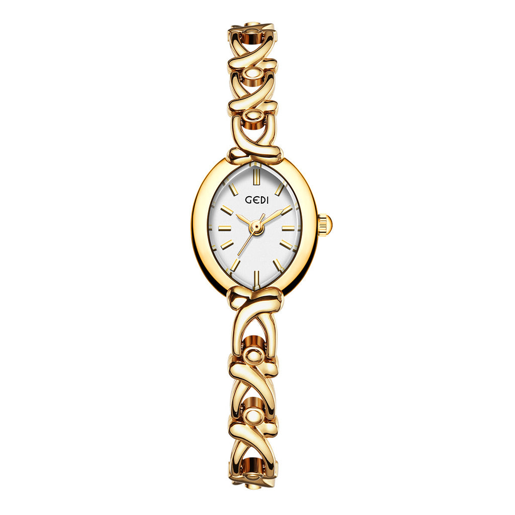 Montre Quartz pour femme - Slim design élégant avec bande en acier inoxydable et résistant à l'eau