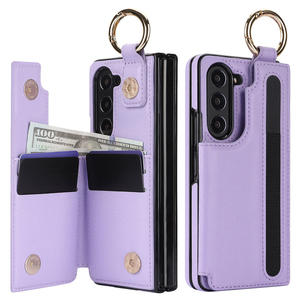 Simple Fente de stylo pliant cas téléphone en cuir