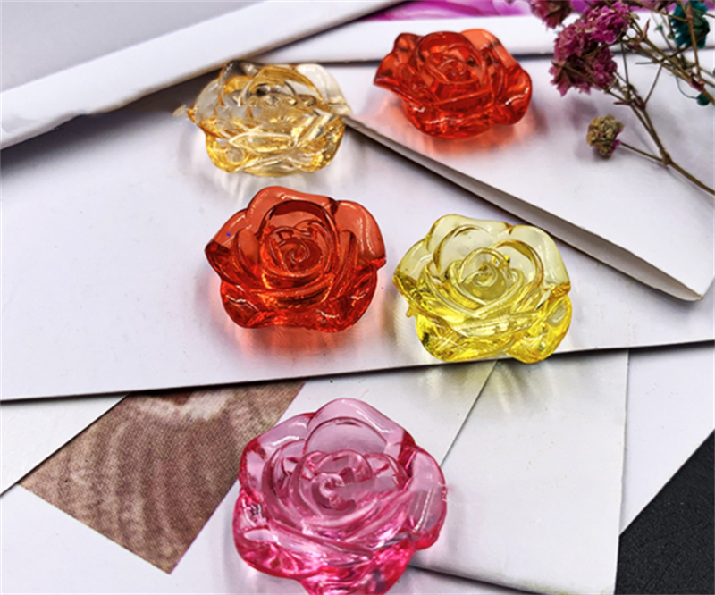 Transparent AB coloré surligneur trou droit Diy perles faites à la main