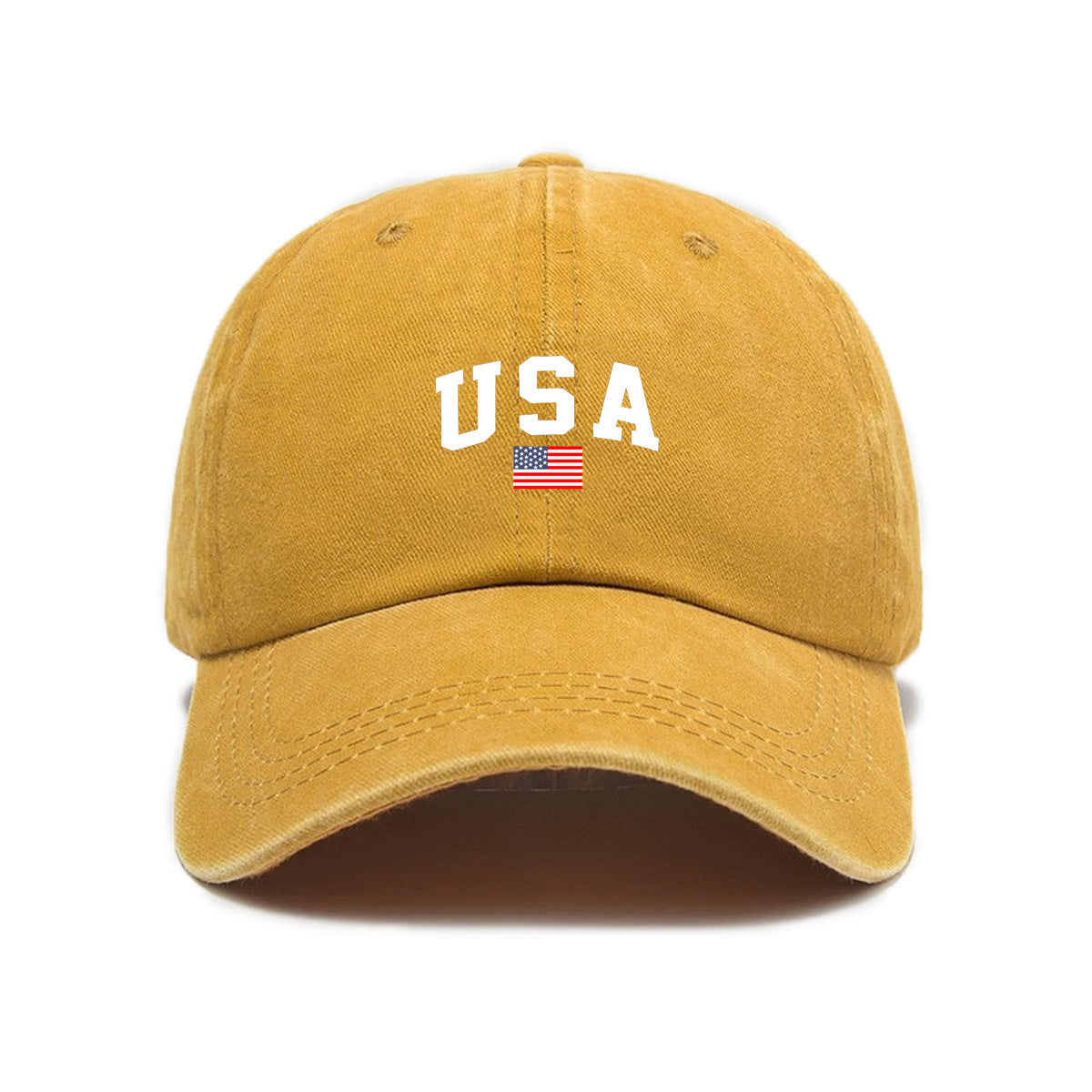 Imprimé lettre Lavé et décontraction Soft-crown Vintage Casquette de baseball