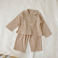 Pyjama pour enfants Cotton Gauze Polka Dot Longue Manches Deux pièces