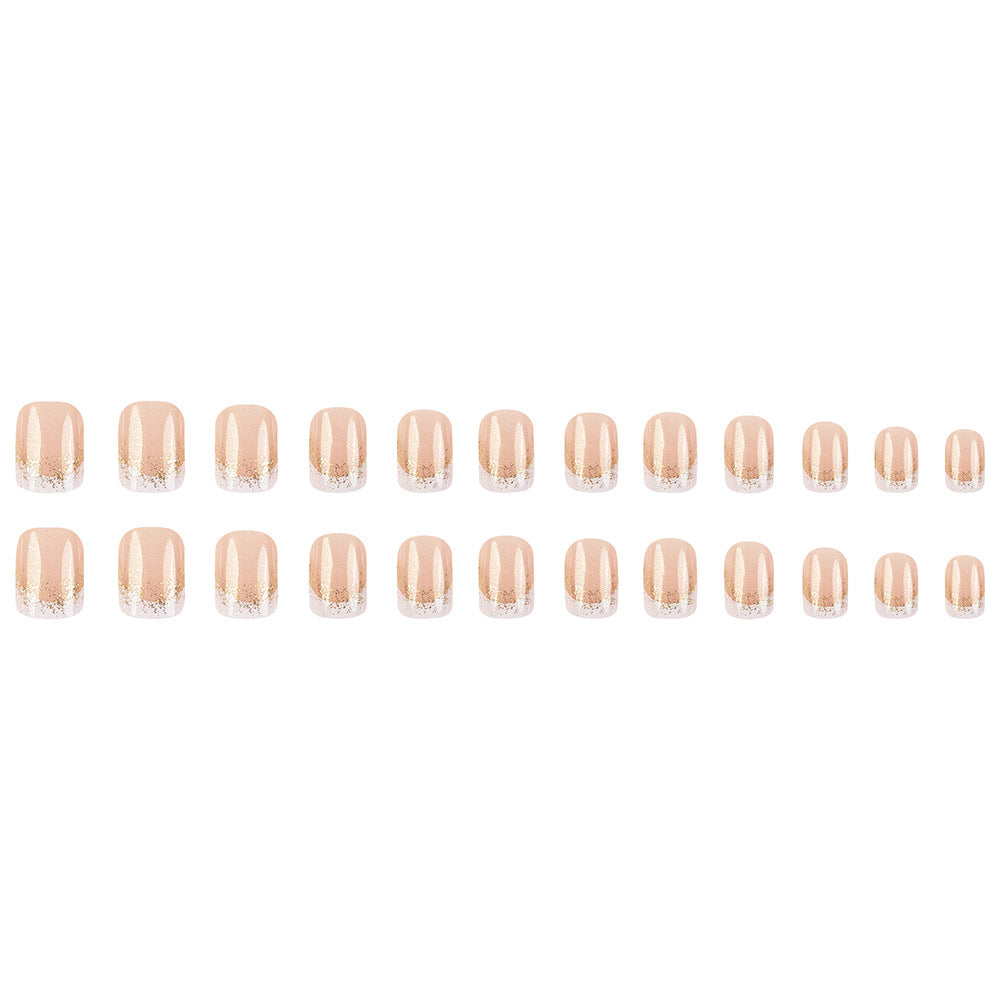 24 pièces de poudre à paillettes carrées courtes graduées graduées Acryliques à la presse