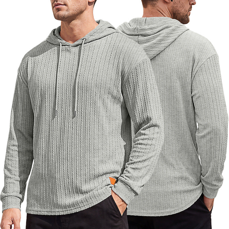 Hommes Jacquard demi-zip Hoodie Pullover tricot
