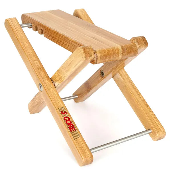 5 pied de guitare de base Tabouret 3 niveau réglable repose-pieds Non-dérapant pied classique en bois portable
