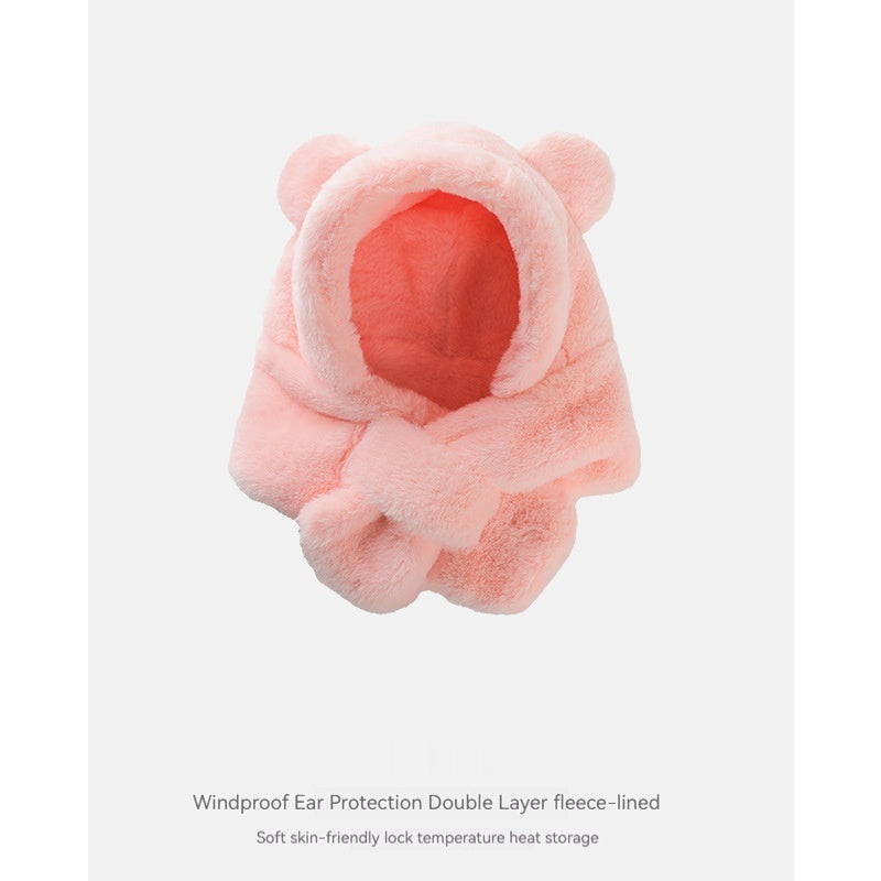 Chapeau de bébé ours avec écharpe